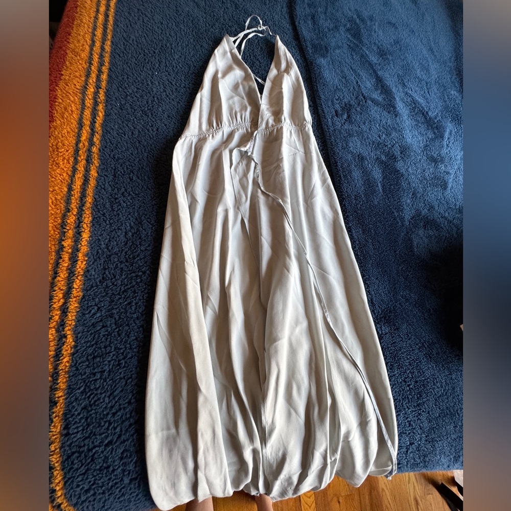 Reformation Blue Satin Maxi Dress (Size M)